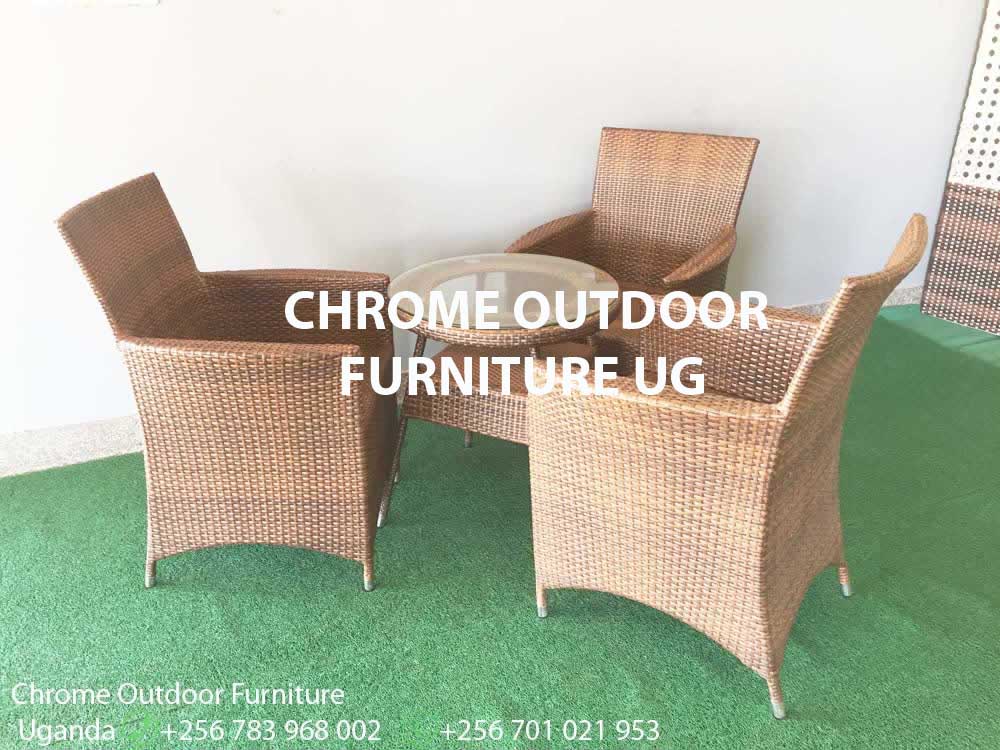 3 Outdoor Chairs & Coffee Table Uganda, Garden and Outdoor Furniture for Sale Kampala Uganda, Balcony, Patio Furniture Uganda, Resin Wicker, All Weather Wicker Uganda, Chrome Outdoor Furniture Uganda