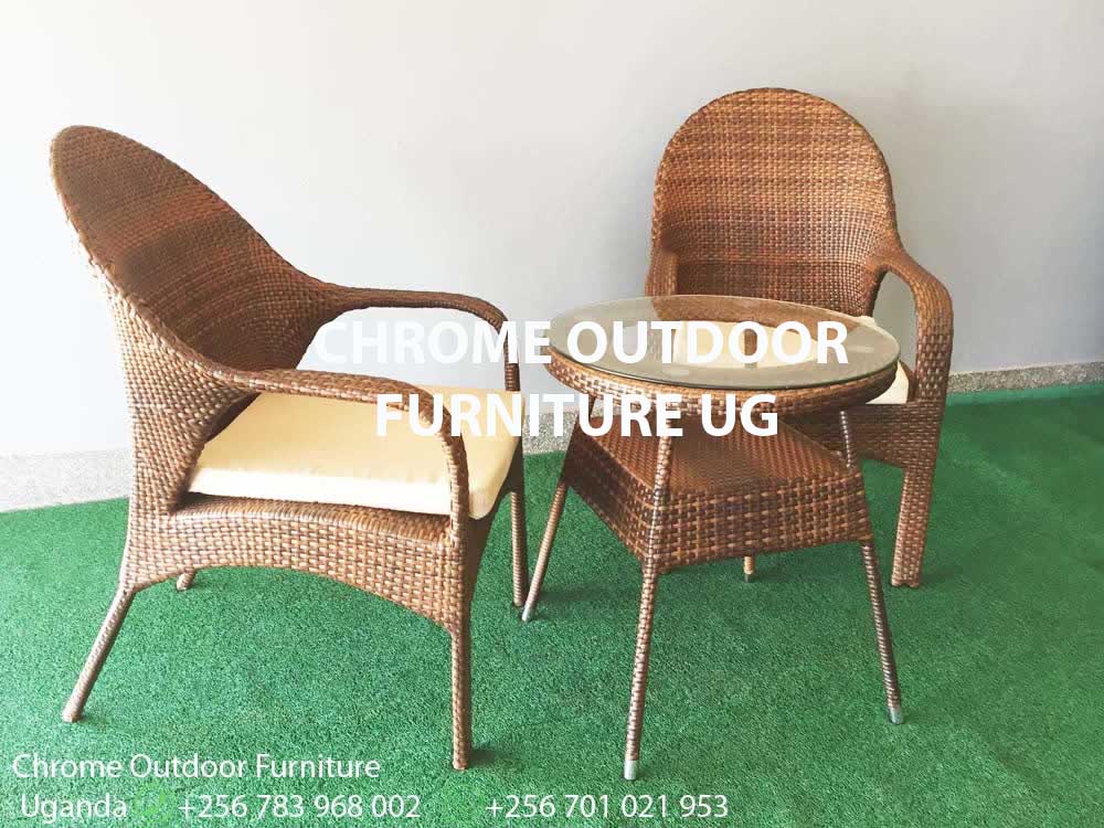 2 Outdoor Chairs & Coffee Table Uganda, Garden and Outdoor Furniture for Sale Kampala Uganda, Balcony, Patio Furniture Uganda, Resin Wicker, All Weather Wicker Uganda, Chrome Outdoor Furniture Uganda