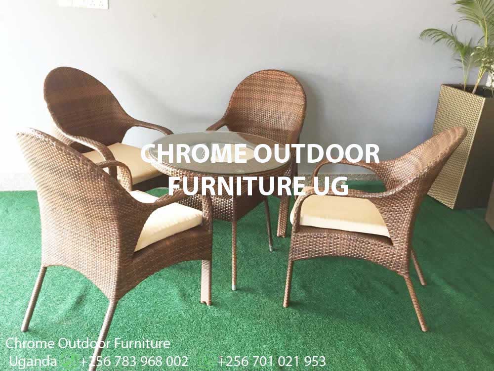 4 Outdoor Chairs & Coffee Table Uganda, Garden and Outdoor Furniture for Sale Kampala Uganda, Balcony, Patio Furniture Uganda, Resin Wicker, All Weather Wicker Uganda, Chrome Outdoor Furniture Uganda