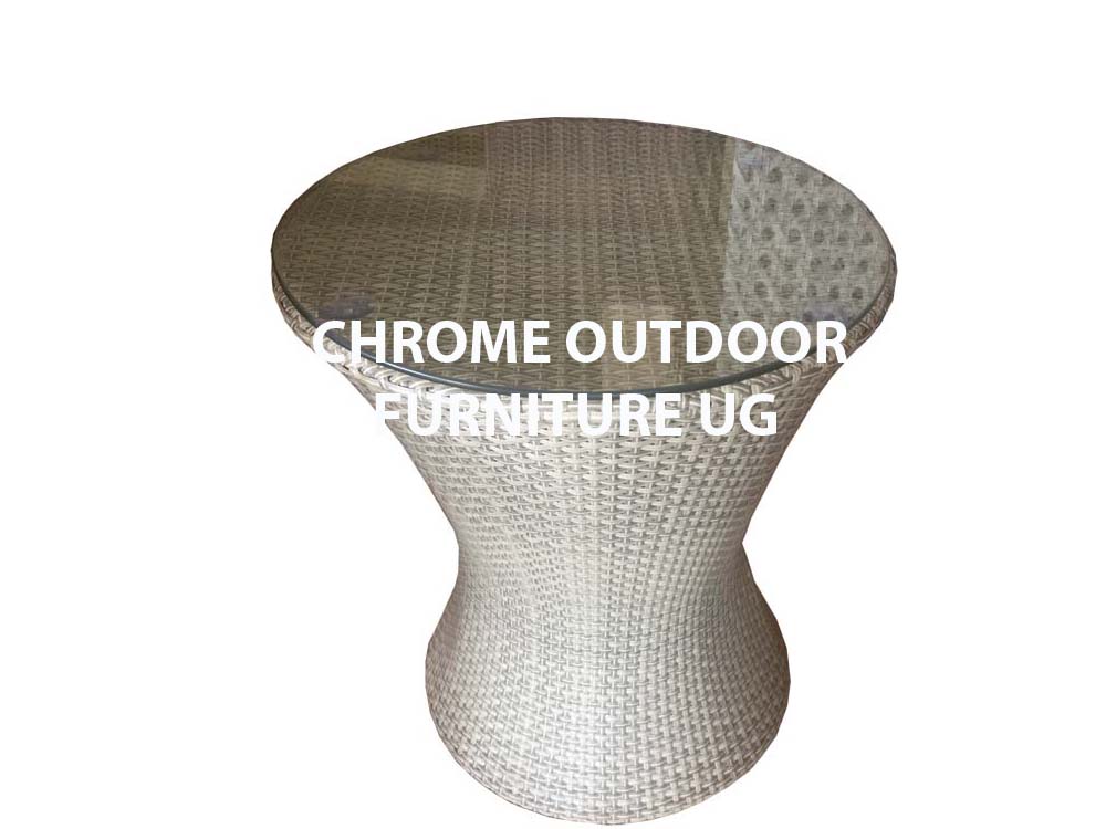 Outdoor round table with glass for sale in Uganda, Garden and outdoor furniture for sale in Kampala Uganda, Home & Hotel furniture, Balcony patio furniture, resin wicker, All weather wicker furniture Uganda, Chrome Outdoor Furniture Uganda