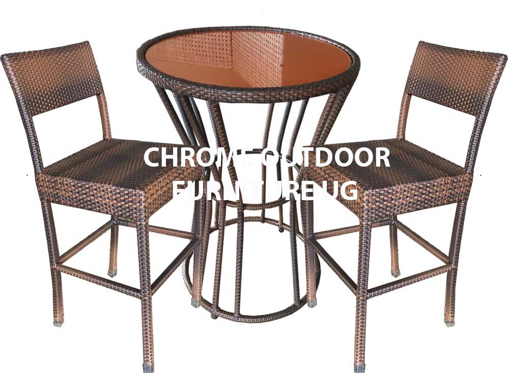 Outdoor Bar Furniture (Bar Stools & Glass Table) for sale in Uganda, Garden and outdoor furniture for sale in Kampala Uganda, Home & Hotel furniture, Balcony patio furniture, resin wicker, All weather wicker furniture Uganda, Chrome Outdoor Furniture Uganda